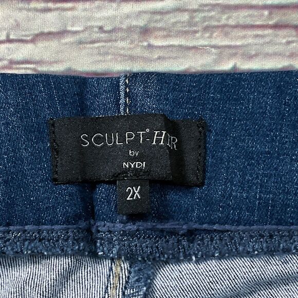 NYDJ ScultHer Womens Jeans size 2X new nwt Medium Wash Straight Wide x31 Stretch - Picture 6 of 12